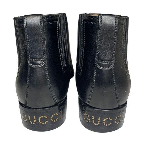 Gucci Interlocking G Logo Perforated Brogue Ankle Boot EU 37.5 US 7.5 Leather - Picture 8 of 11